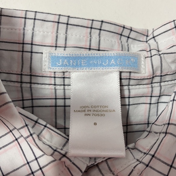 Janie And Jack Boys Black & White Dress Shirt Sz 8 - Picture 3 of 3